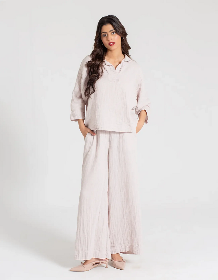 MUSLIN JHONNY COLLAR SHIRT