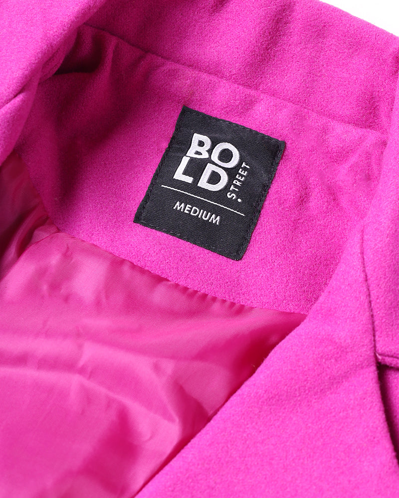 Women Shocking Pink Long Coat