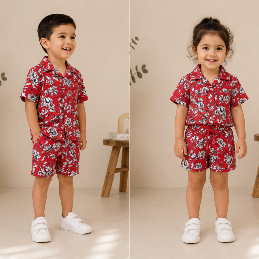 Waikiki Floral Resort Unisex Summer Set