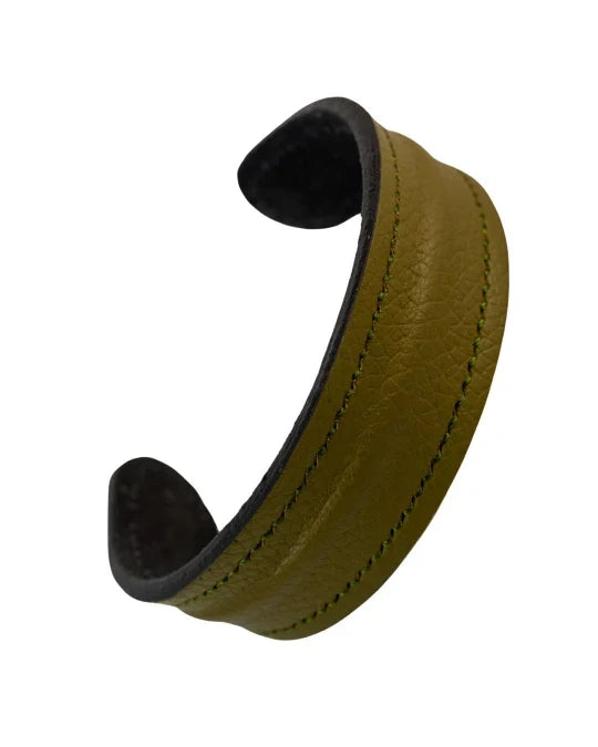 The Grit - Moss Olive - Kara Style Leather Bracelet / Leather Cuff