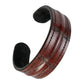 The Grit - Red Brown Croc - Kara Style Leather Bracelet / Leather Cuff