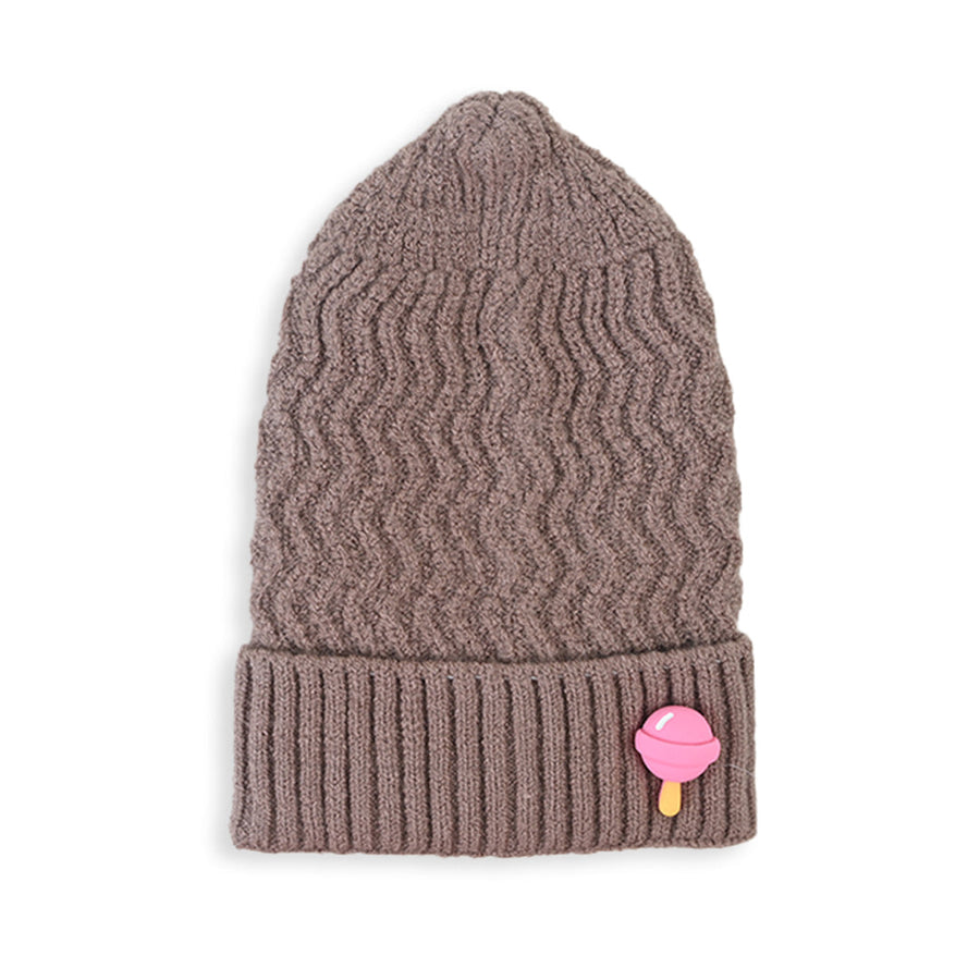 Wavy Wool Knitted Baby Cap