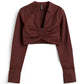 CROPPED GATHERED SHIRT â€” M