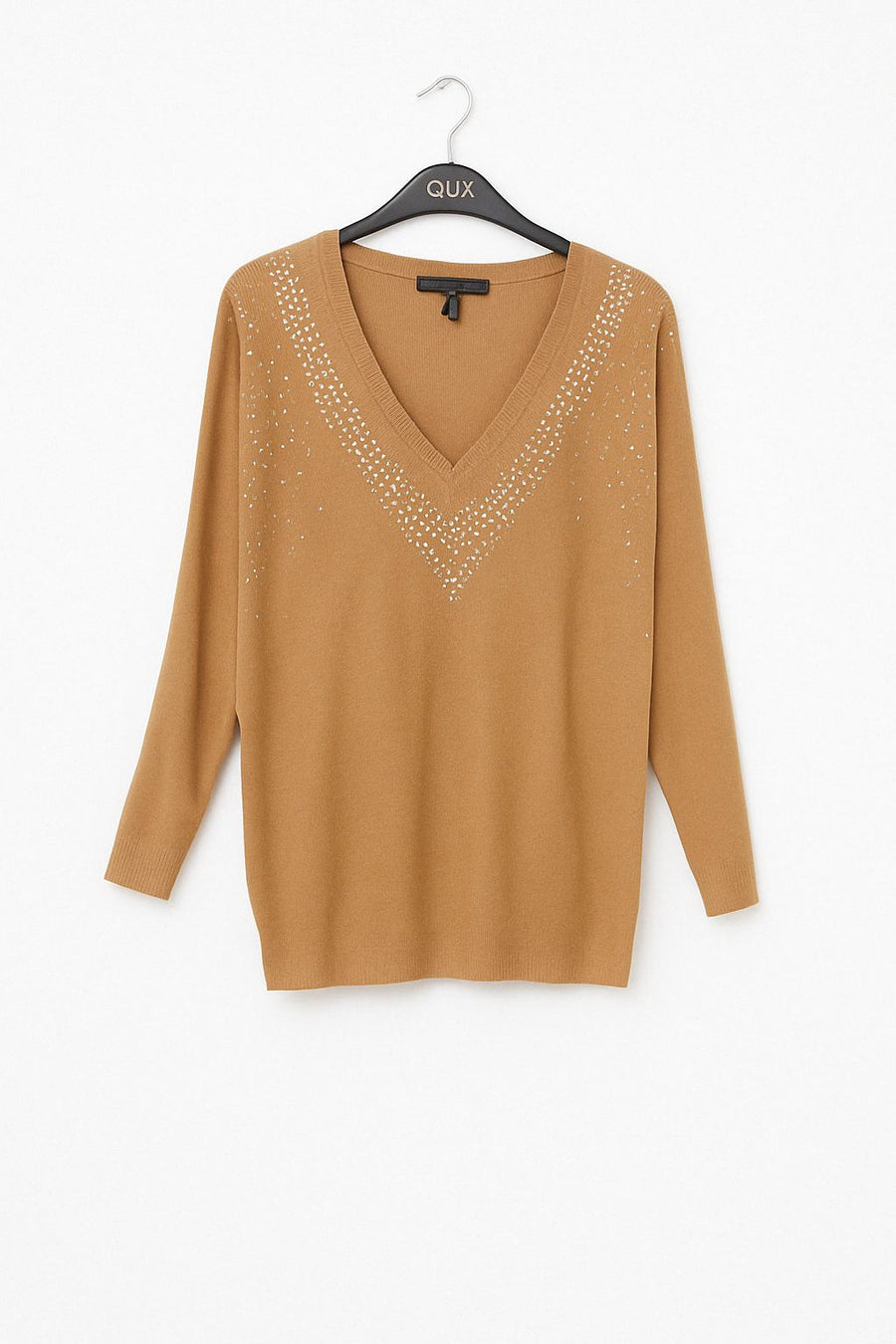 STN KNT DIA SHDLR V NK JUMPER â€” S/M