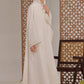 White Leaf Petal Embroidered Abaya