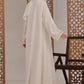 White Leaf Petal Embroidered Abaya