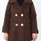Women Chocolate Brown Casual Coat
