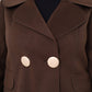 Women Chocolate Brown Casual Coat