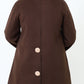 Women Chocolate Brown Casual Coat