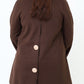 Women Chocolate Brown Casual Coat