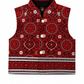 Premium Traditional Dhoti Kurta with Red Sindhi Ajrak Waistcoat