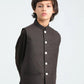 Dark Brown Kurta Trouser with Suiting Waistcoat - Kids