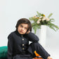 Charcoal Grey Kurta Trouser with Suiting Waistcoat - Kids