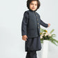 Charcoal Grey Kurta Trouser with Suiting Waistcoat - Kids
