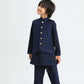 Navy Blue Kurta Trouser with Suiting Waistcoat - Kids