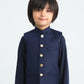 Navy Blue Kurta Trouser with Suiting Waistcoat - Kids