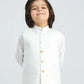 Off White Kurta Trouser with Suiting Waistcoat - Kids