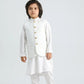 Off White Kurta Trouser with Suiting Waistcoat - Kids