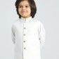 Off White Kurta Trouser with Suiting Waistcoat - Kids