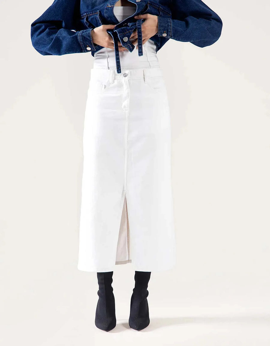 DENIM MIDI SKIRT