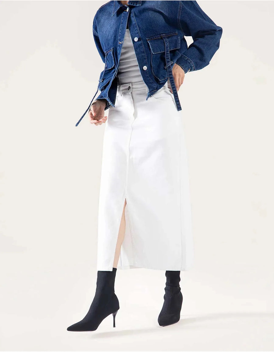 DENIM MIDI SKIRT