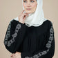 Ancient Pattern Embroidered Gathered Abaya