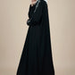 Ancient Pattern Embroidered Gathered Abaya