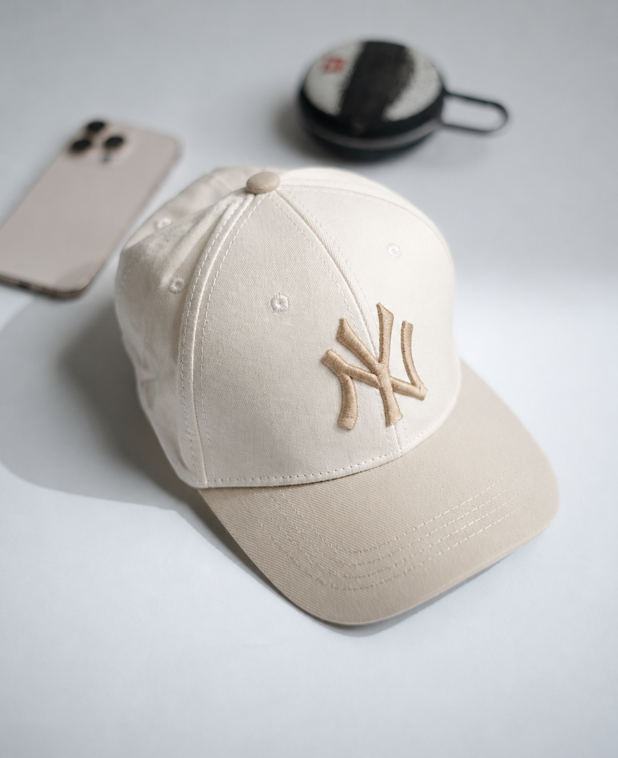 Biege Two Tone Logo Cap -PK48