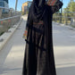 Black Ankara Kimono Abaya