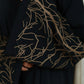 Black Autumn Tree Embroidered Abaya