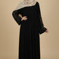Black Autumn Tree Embroidered Abaya