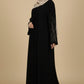 Black Autumn Tree Embroidered Abaya