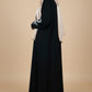 Black Beaded Fixed Baggy Abaya