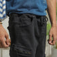 Black Cargo Denim Joggers