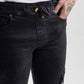 Black Cargo Denim Joggers