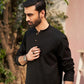 Black Cotton Kurta Trouser - Men