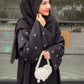 Black Half Drop Beaded Abaya
