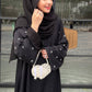 Black Half Drop Beaded Abaya