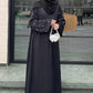 Black Half Drop Beaded Abaya