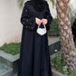 Black Half Drop Beaded Abaya