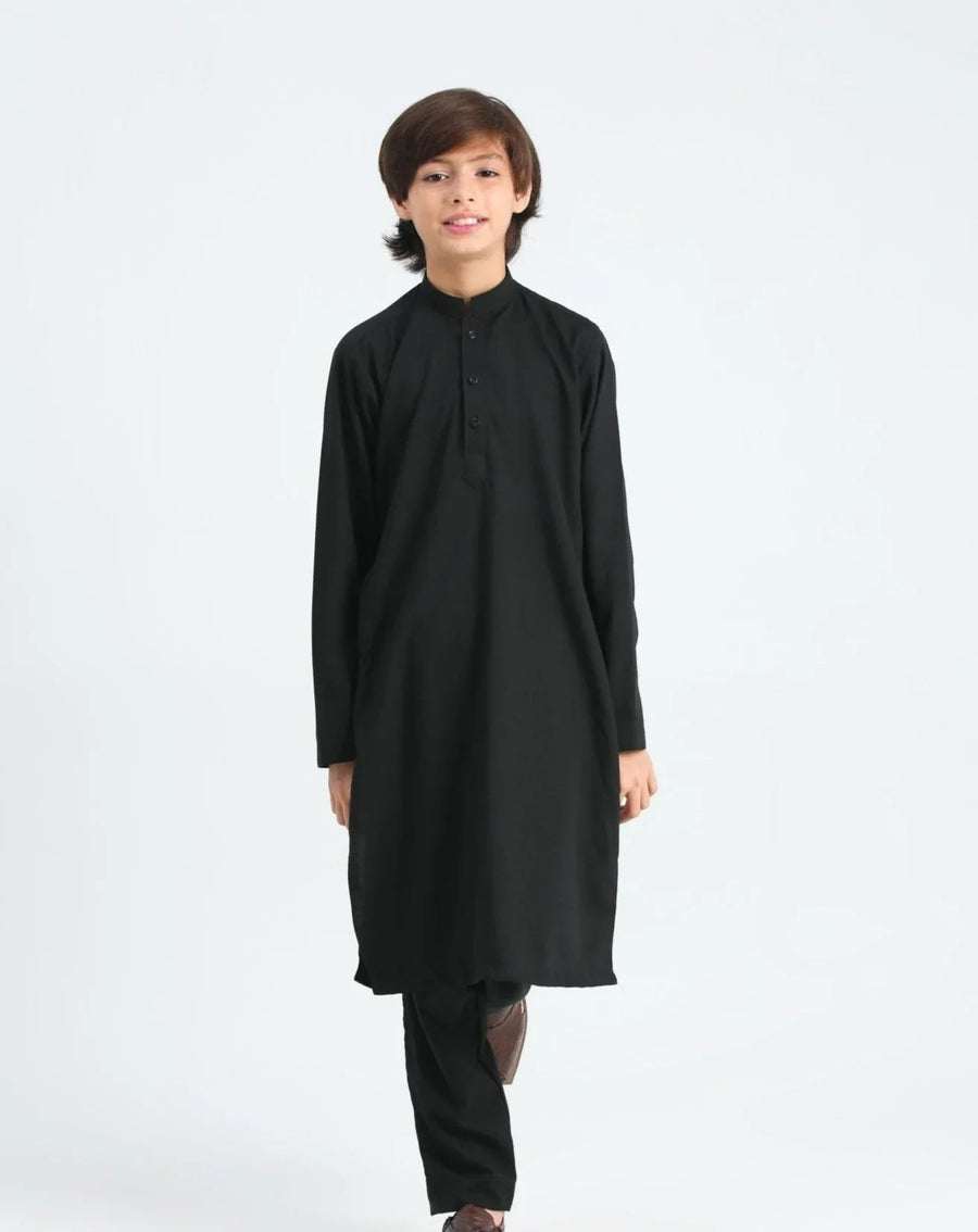 Crow Black Kurta Trouser - Kids