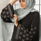 Black Leaf Petal Embroidered Abaya