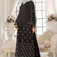 Black Leaf Petal Embroidered Abaya