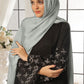 Black Leaf Petal Embroidered Abaya