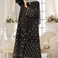 Black Leaf Petal Embroidered Abaya
