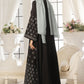 Black Leaf Petal Embroidered Abaya