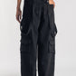 Black Multi Pocket Cargo Jeans Women