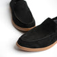 Black Suede Penny Loafers With Honey Sole