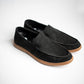 Black Suede Penny Loafers With Honey Sole