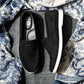 Black Tie Suede Penny Loafers